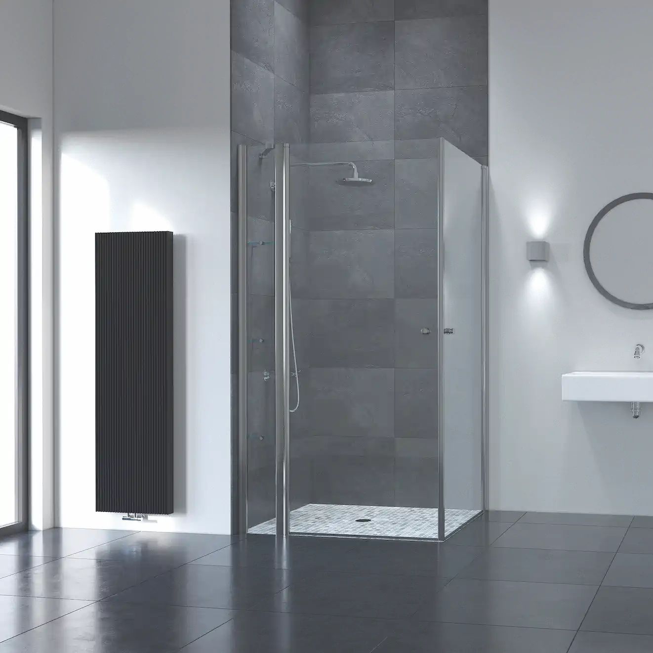 Offset Corner Pivot Door