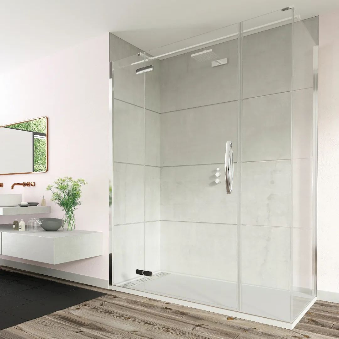 Hinge & Inline Door with Ultra Frameless Corner Side Panel