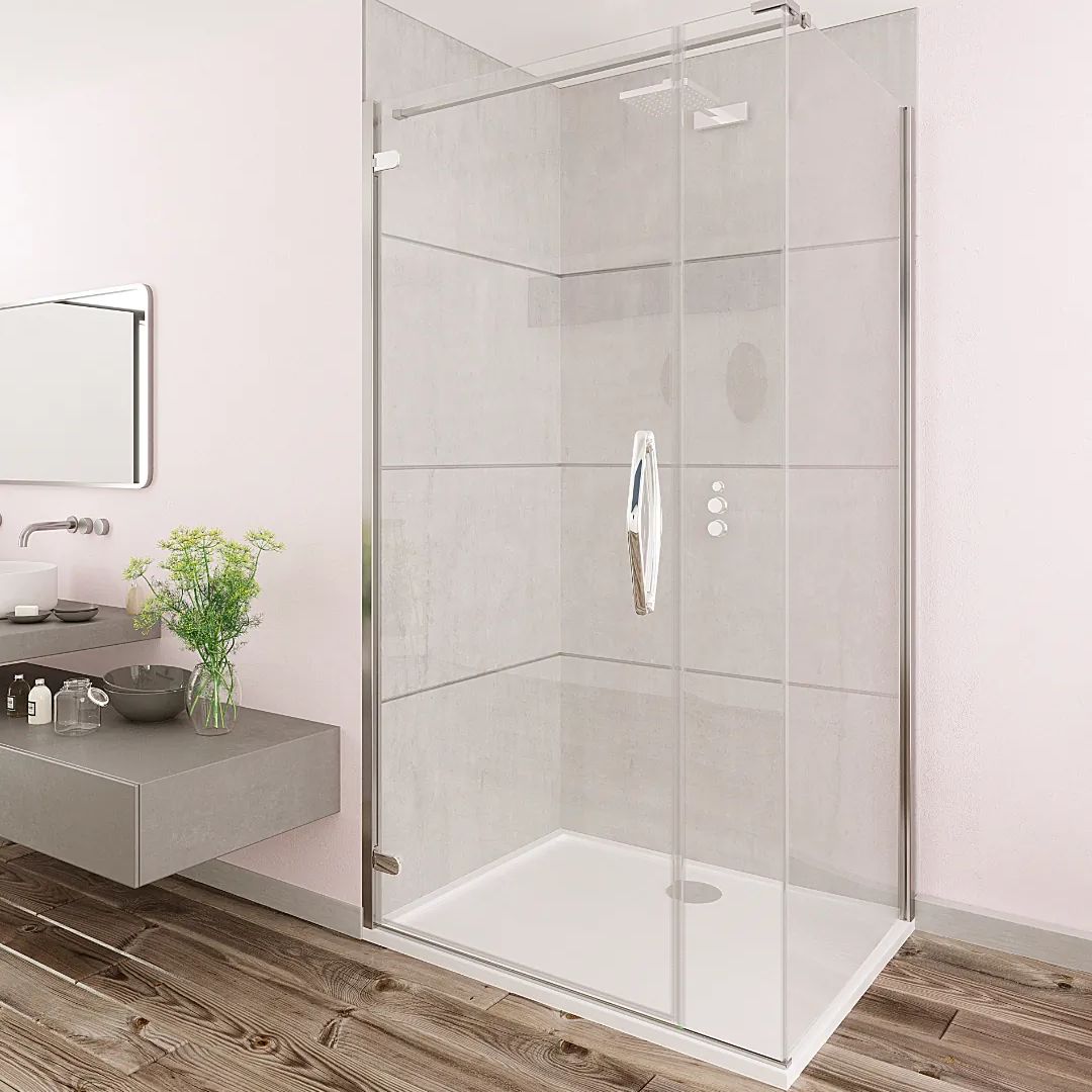 Hinge Door with Ultra Frameless Corner Side Panel