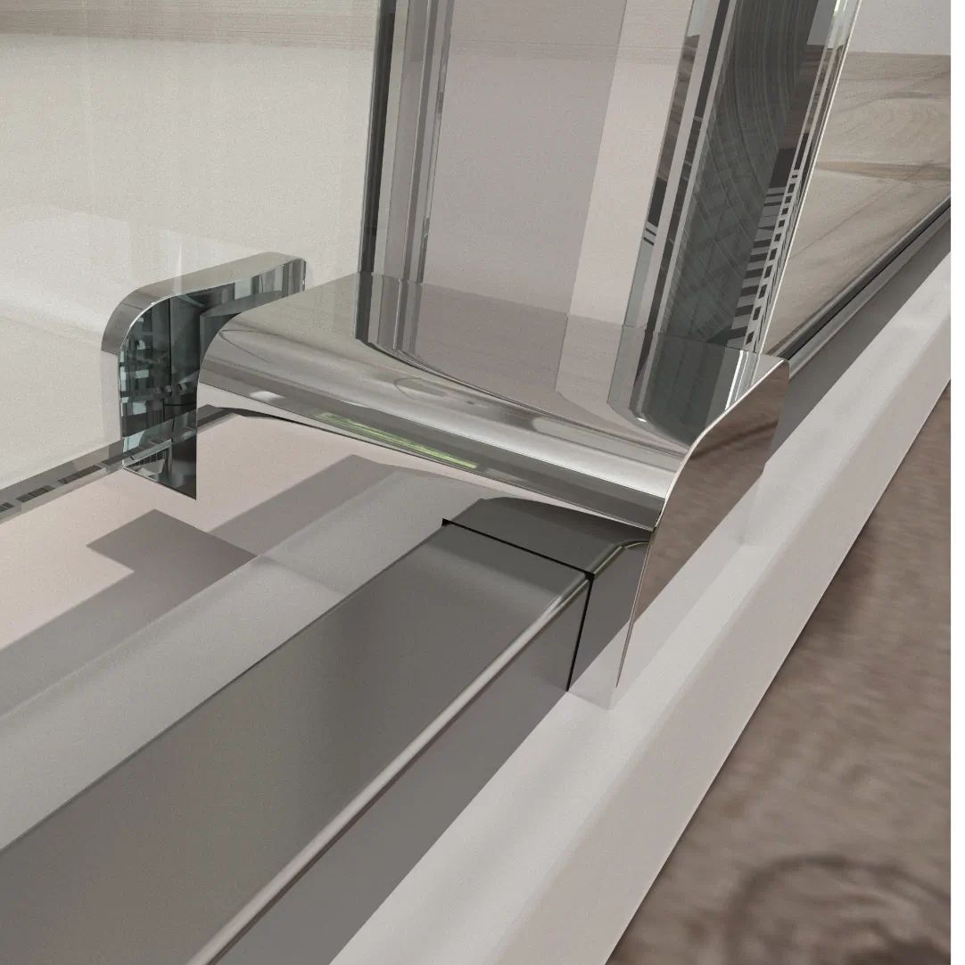 Minimalist bottom door guide - intelligent design and precise craftsmanship for a minimalist look.