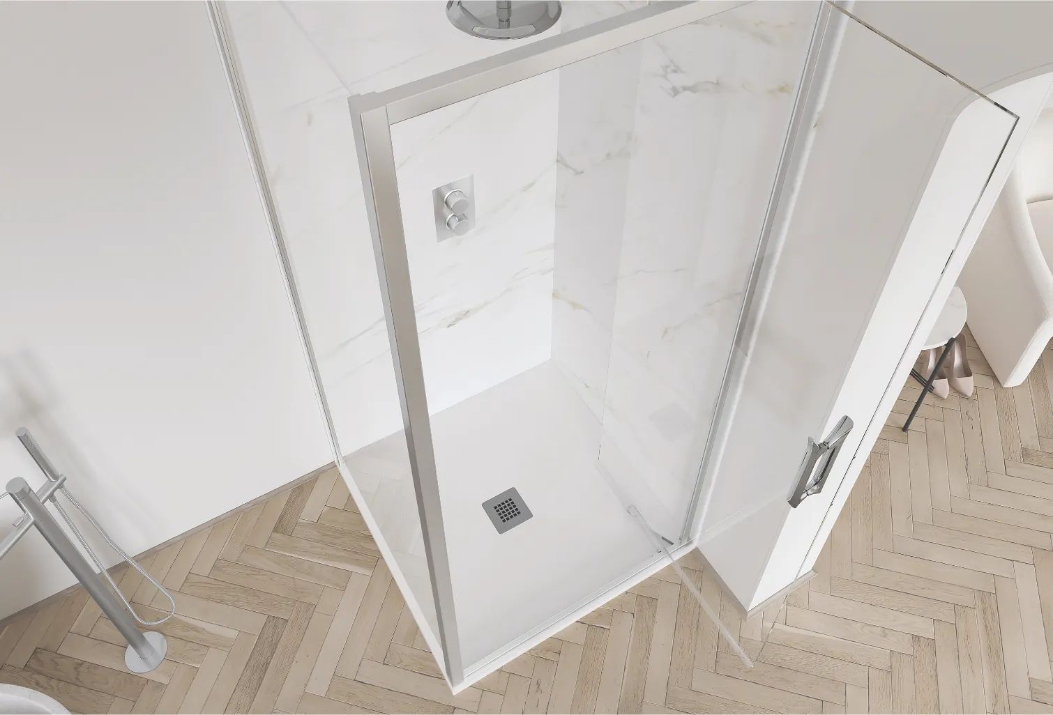 Square – Best for showers installed in a corner space of a bathroom with equal depth as they do width.