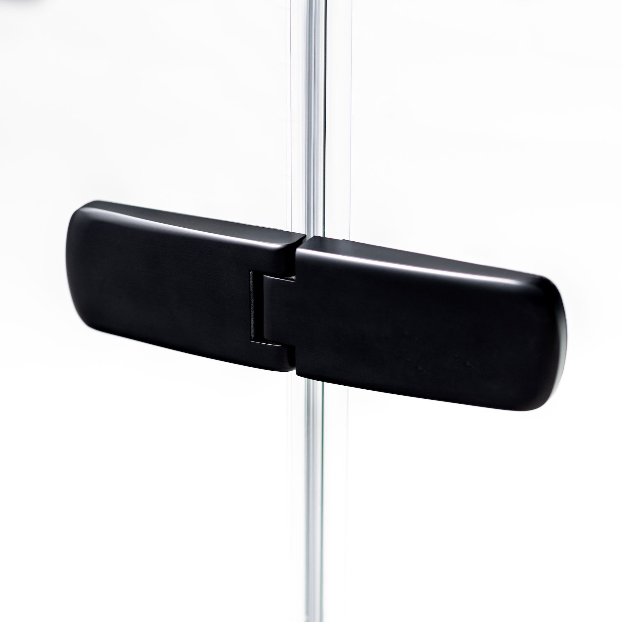 Softly curved hinge design - another modern design treatment to add to the overall clean lines of your ETO shower.