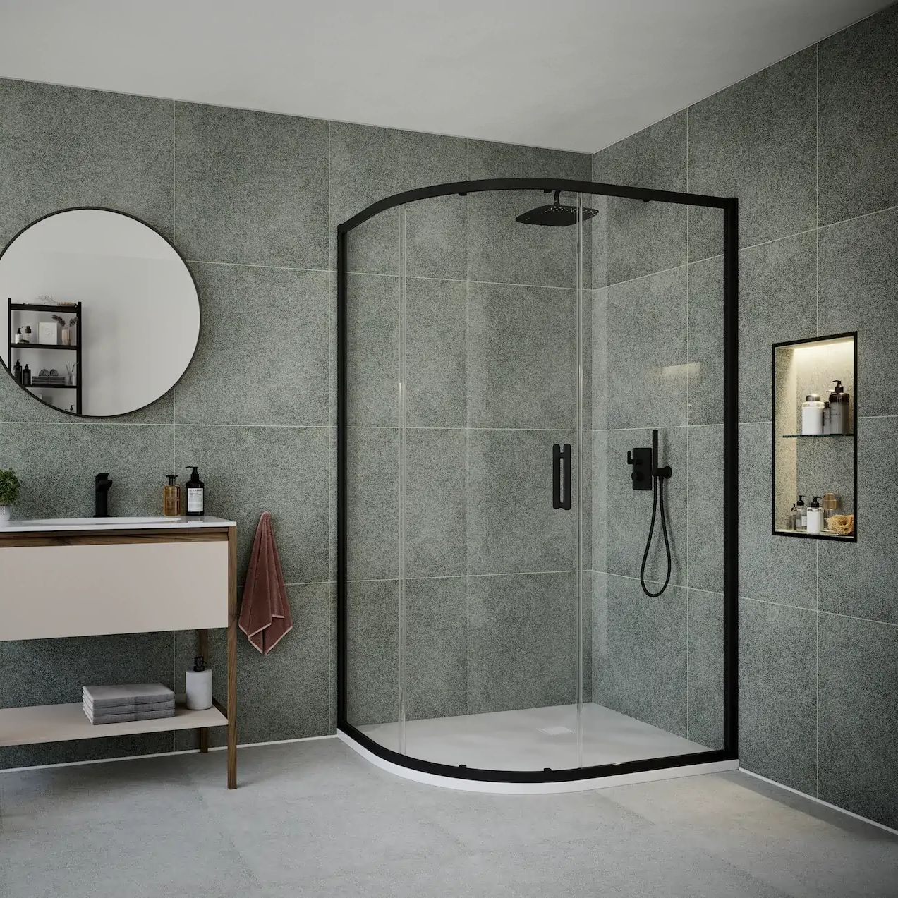 One Door Sliding Offset Quadrant