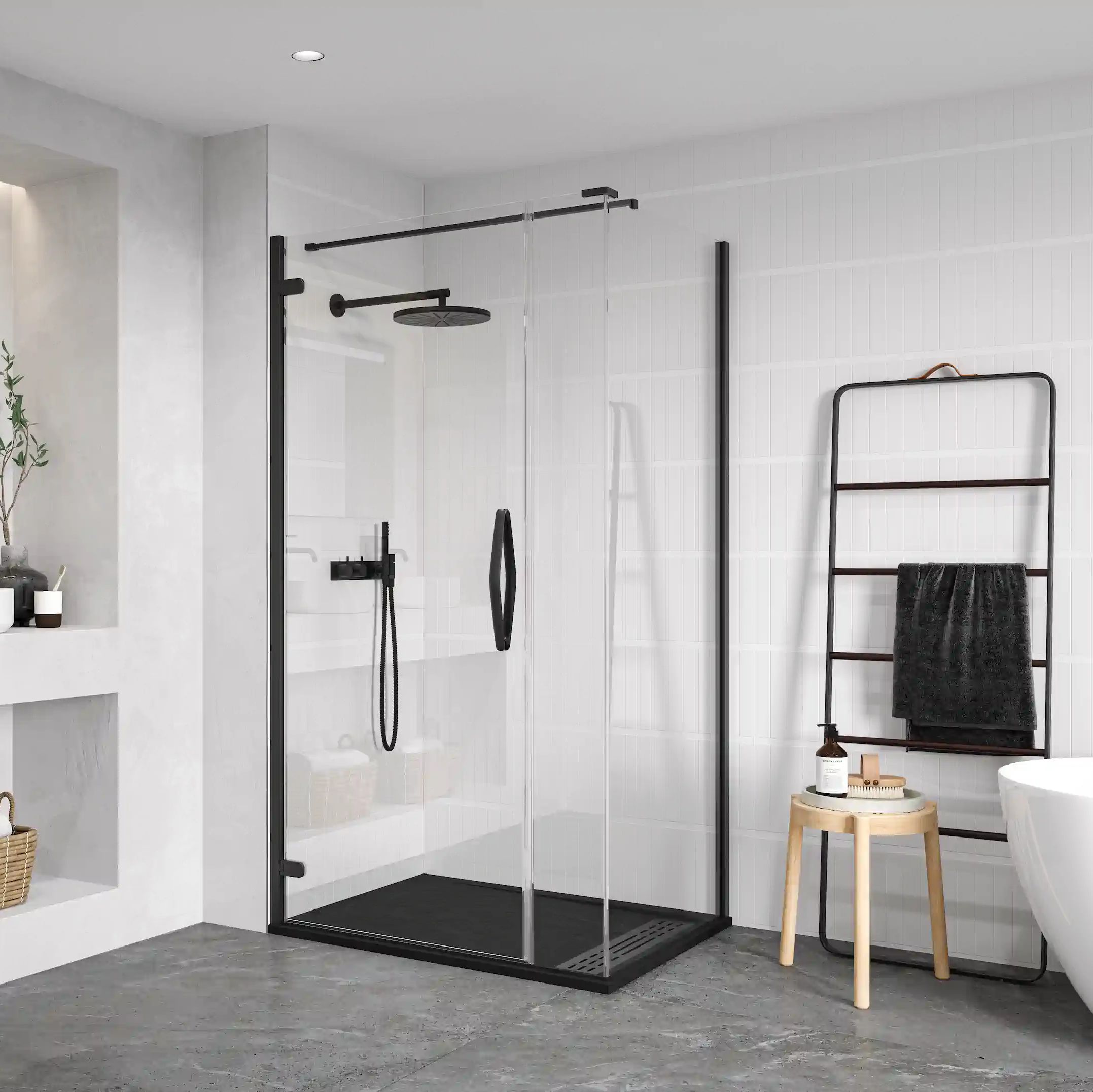 Hinge Door with Ultra Frameless Corner Side Panel