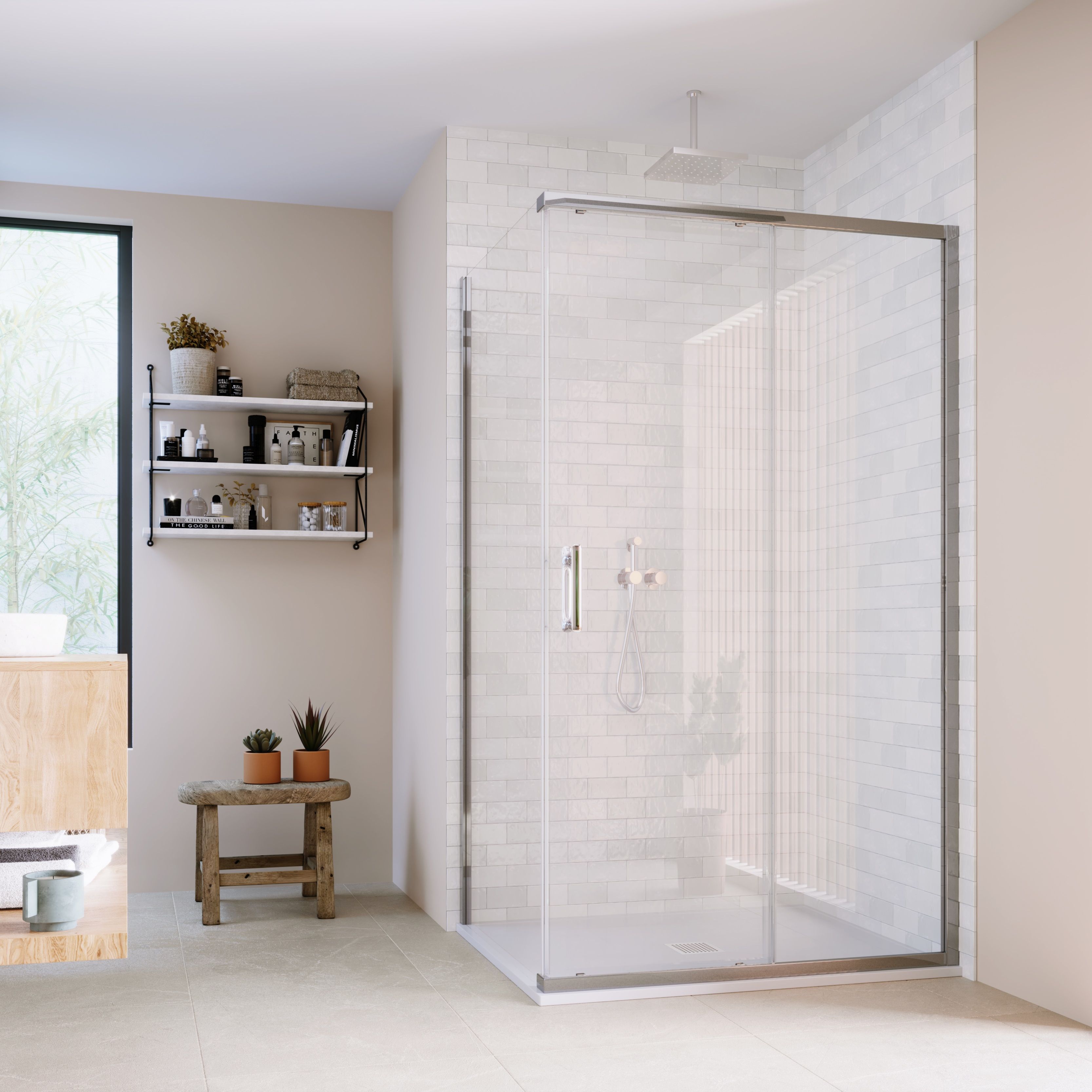Slider Door with Frameless Side Panel